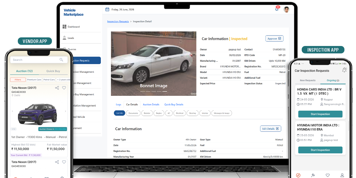 A Full-Stack Marketplace Platform for Vehicle Inspection, Bidding, and Sales