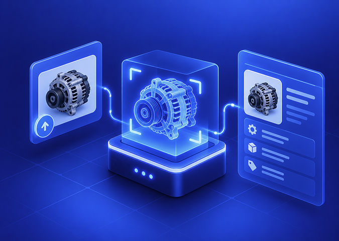 Image search identifying an automotive spare part from a photo